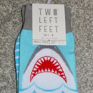 BRAND NEW TWO LEFT FEET SOCKS - SMALL FEET WOMENS 5.5-9.5, MENS 5-8 - SHARK